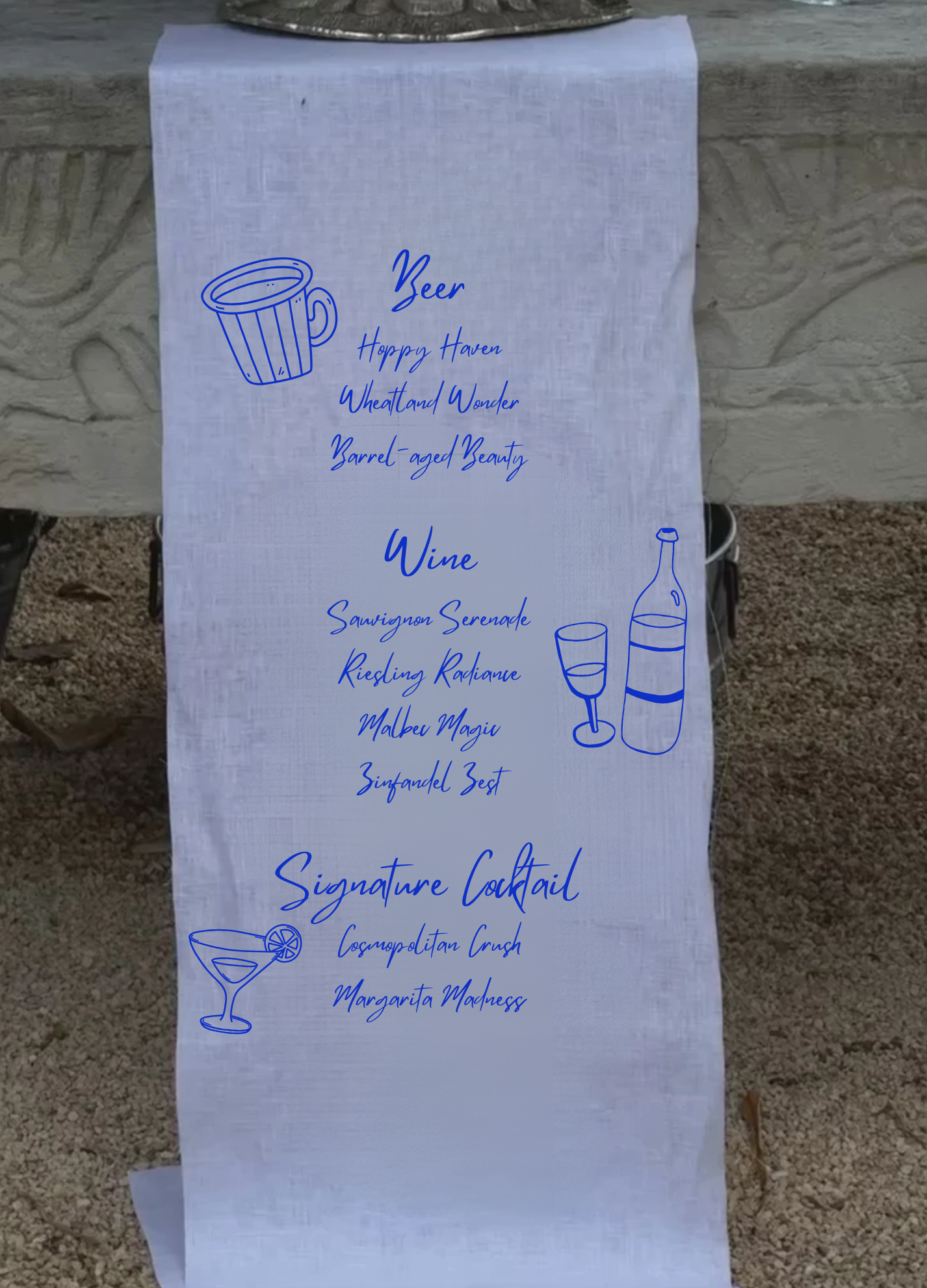 Linen Drinks Sign