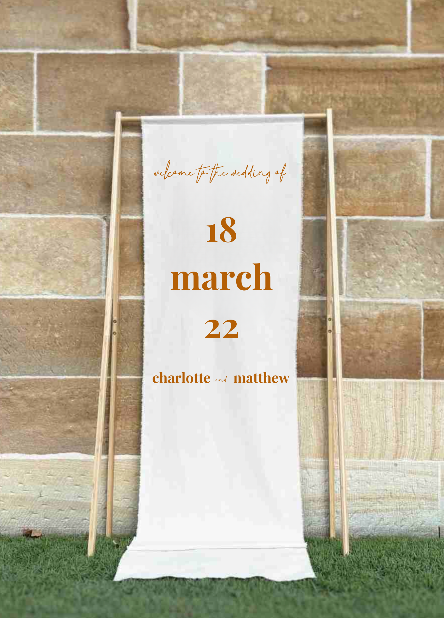 Narrow Linen Welcome Sign
