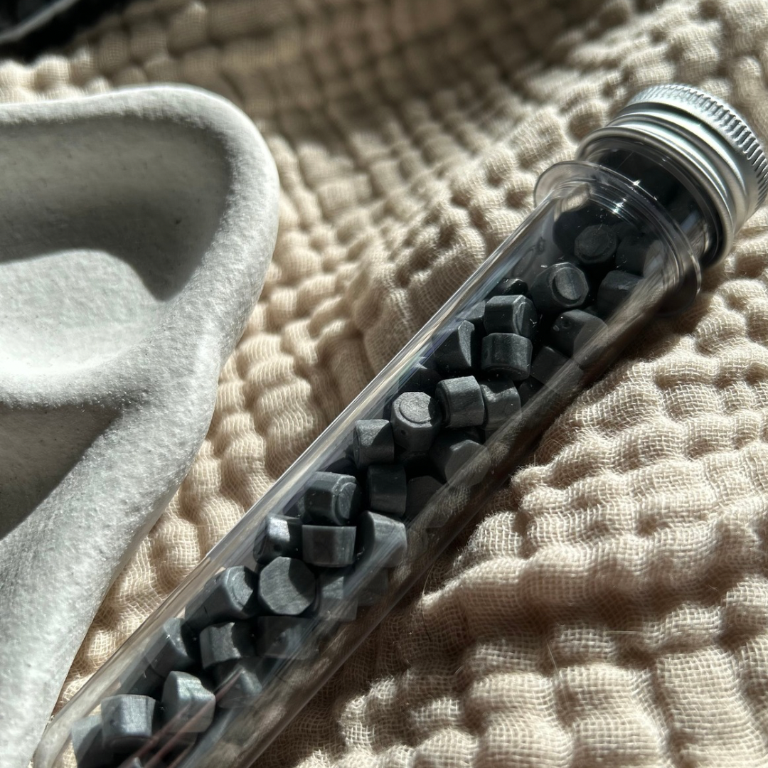 Grey Wax Beads