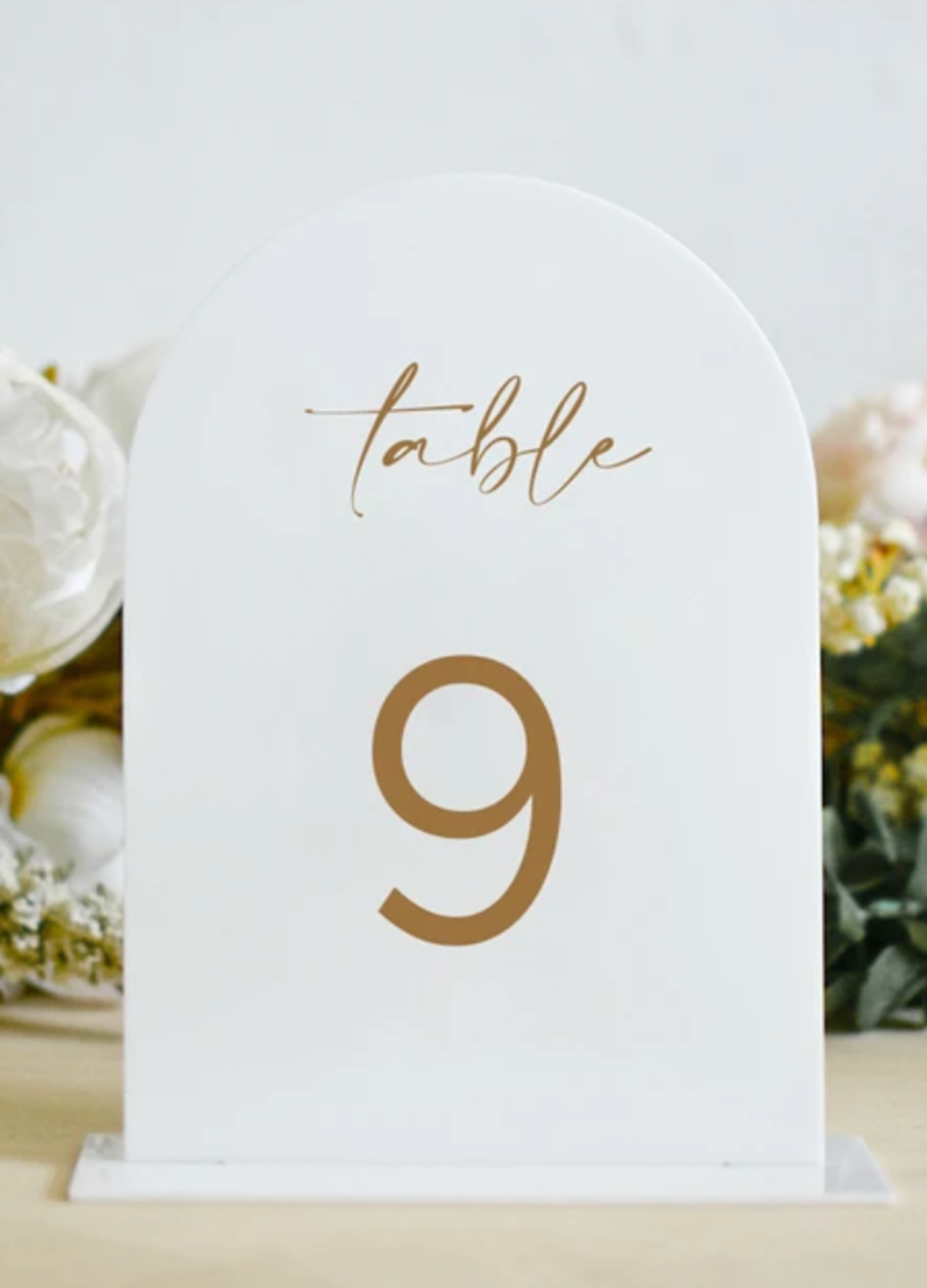 Acrylic Table Number with Acrylic Base