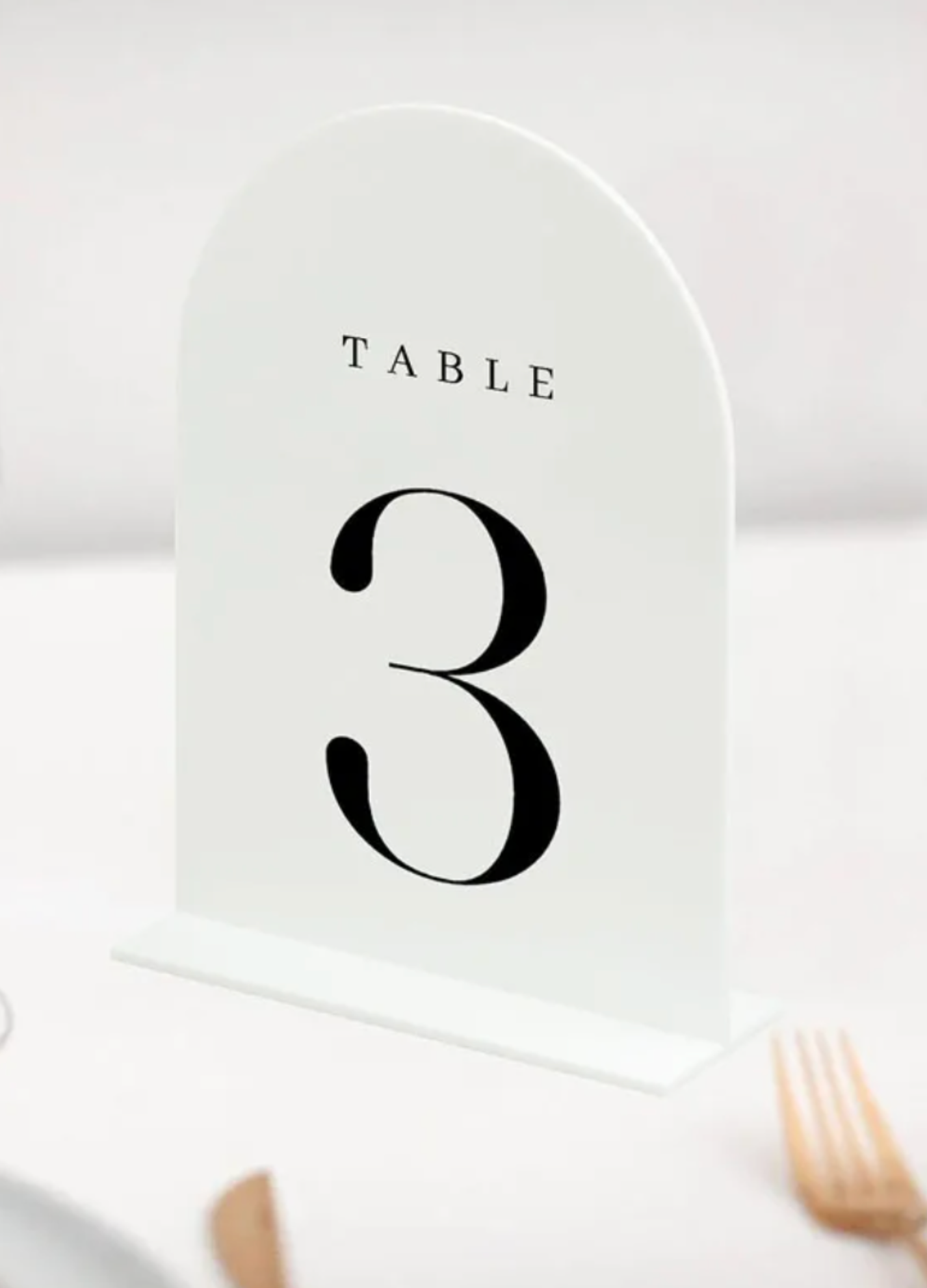 Acrylic Table Number with Acrylic Base