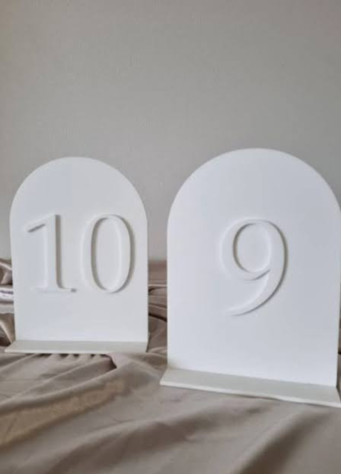 White 3D Table Numbers