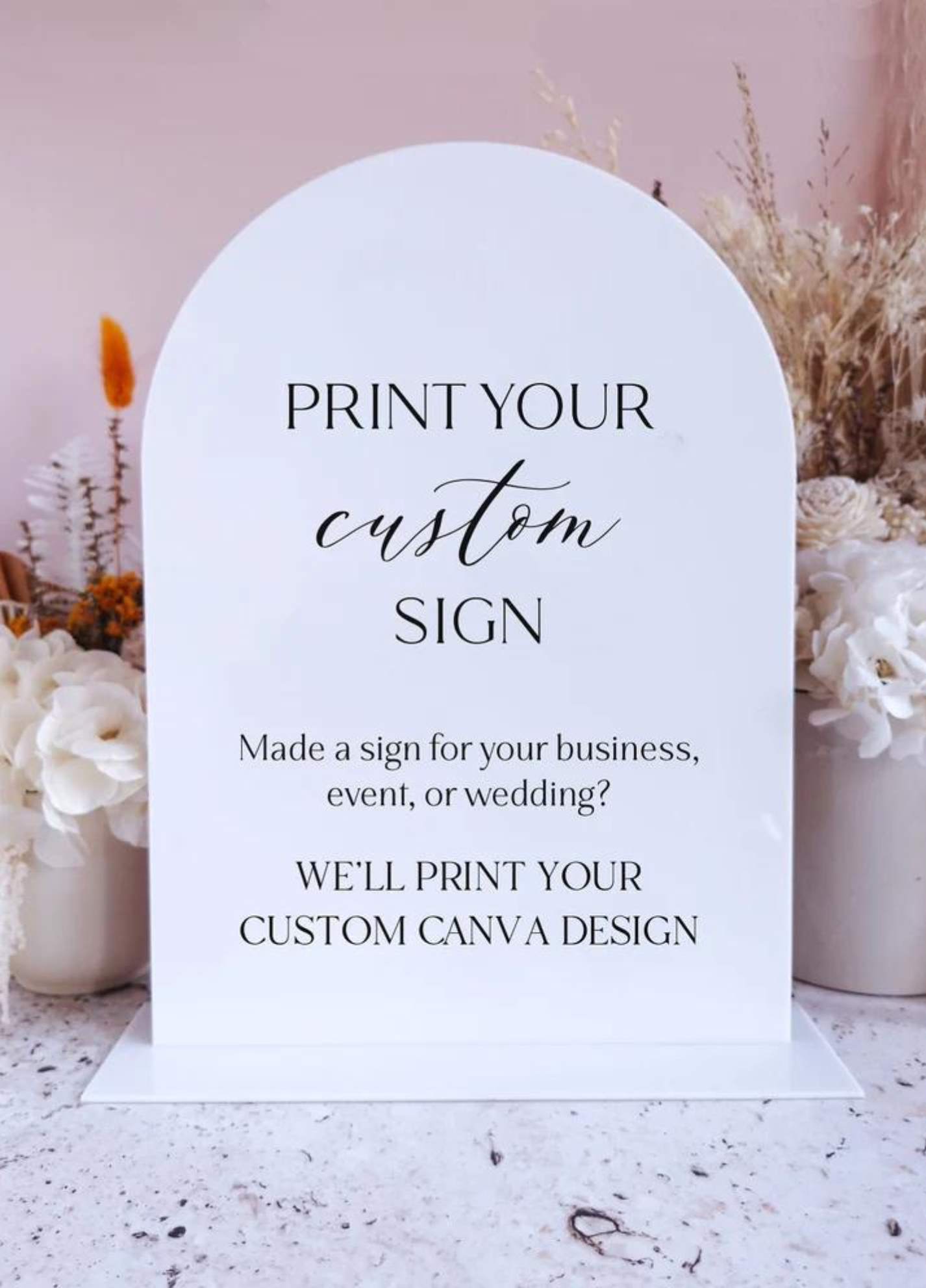 Custom a5 sign – Timaru Wedding Design
