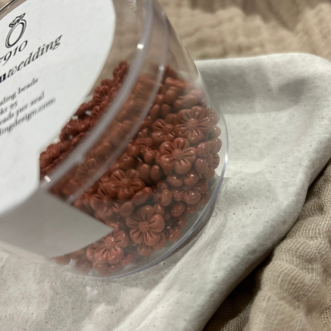 Burnt Red Wax Beads
