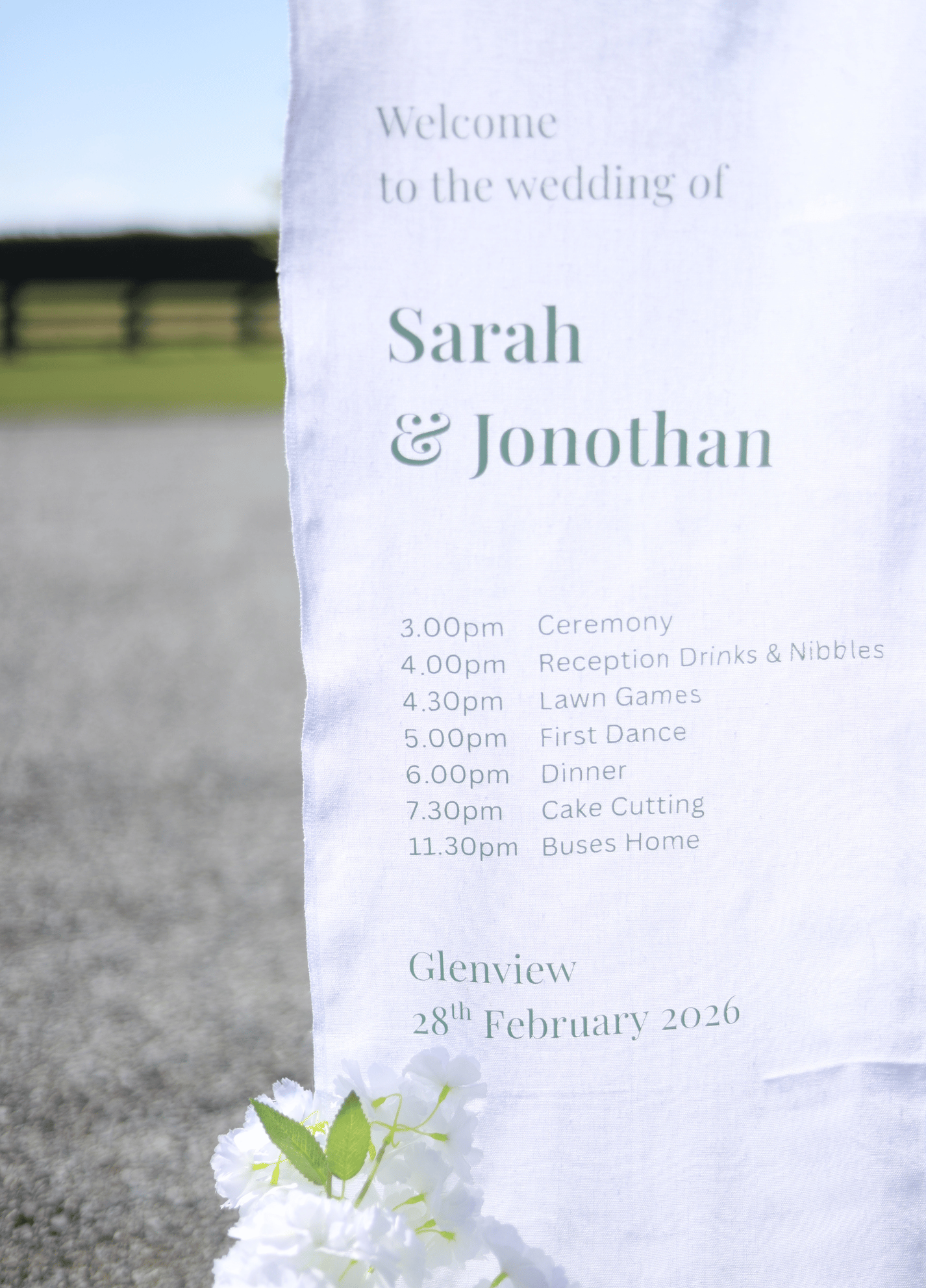 Order of Events Linen Sign