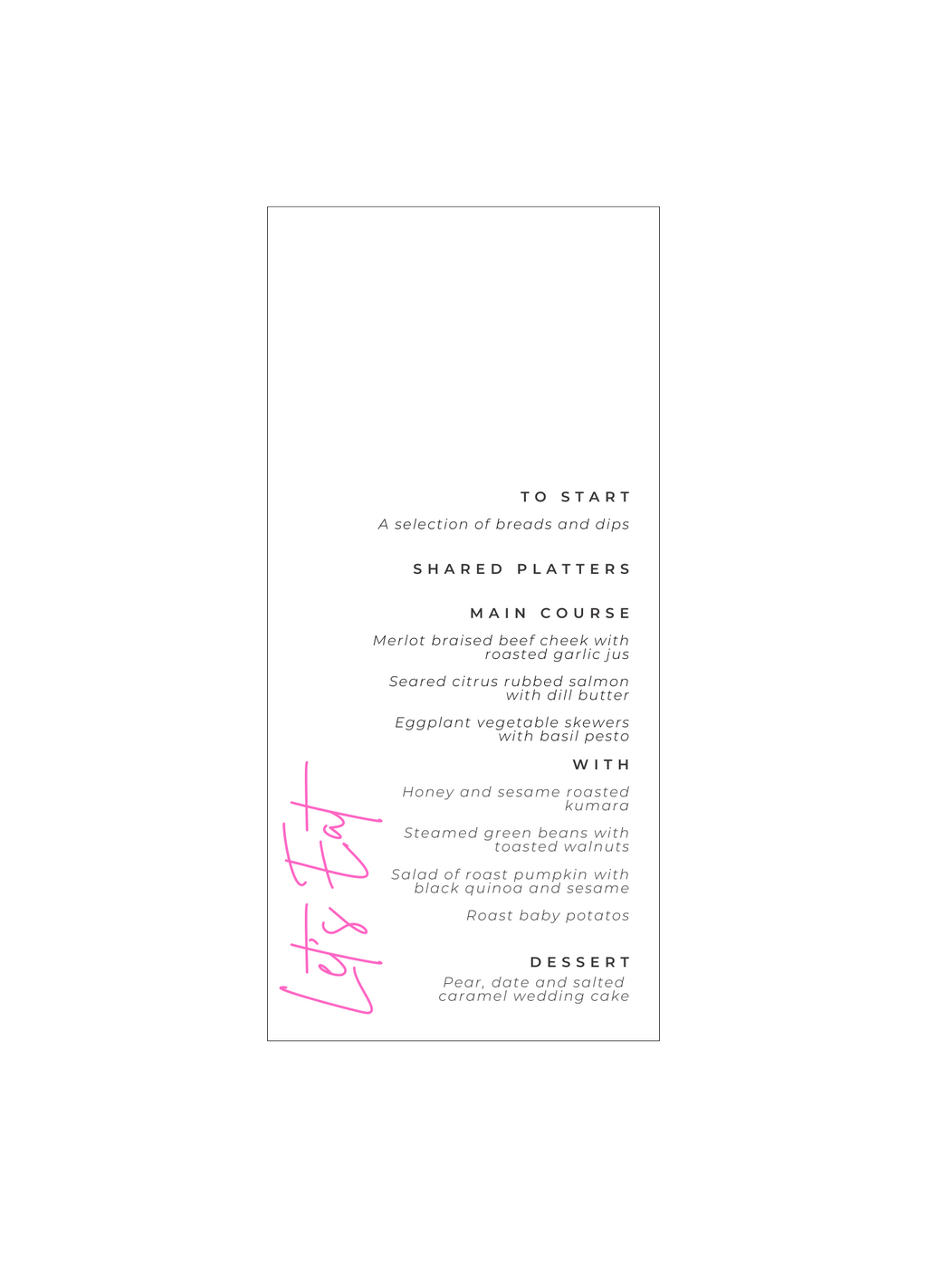Foil Menu