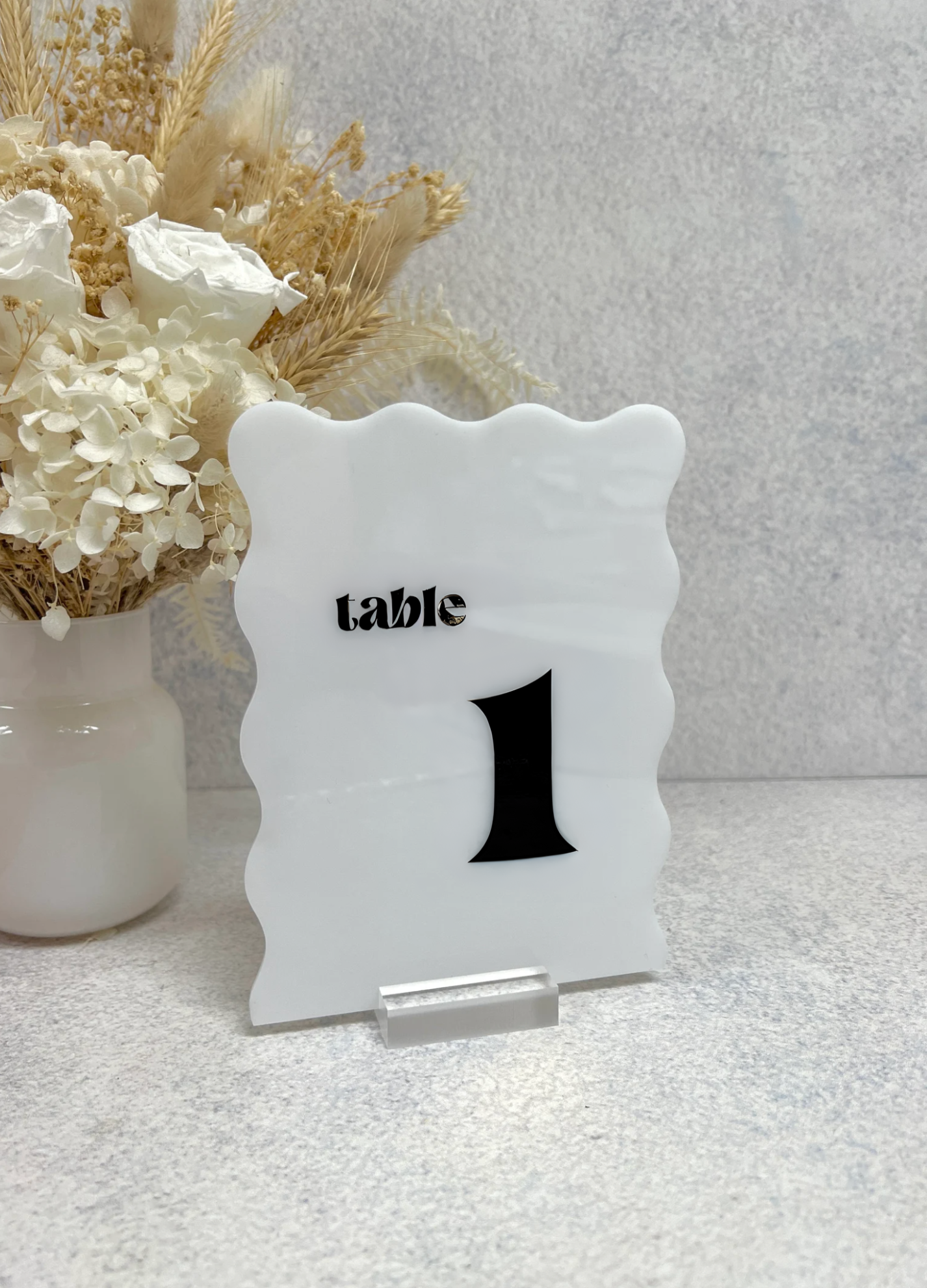 Wavy Acrylic Table Numbers