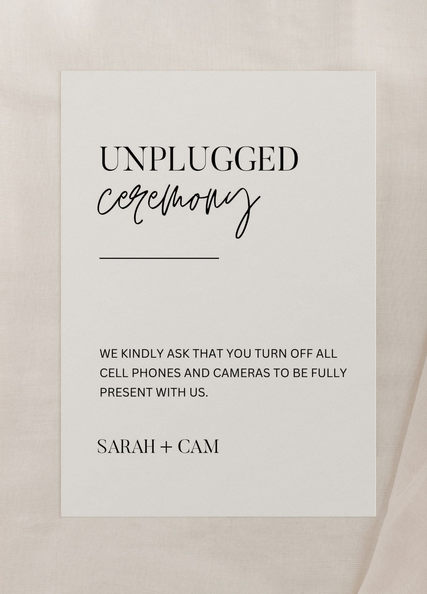 A4 Unplugged Sign – Timaru Wedding Design
