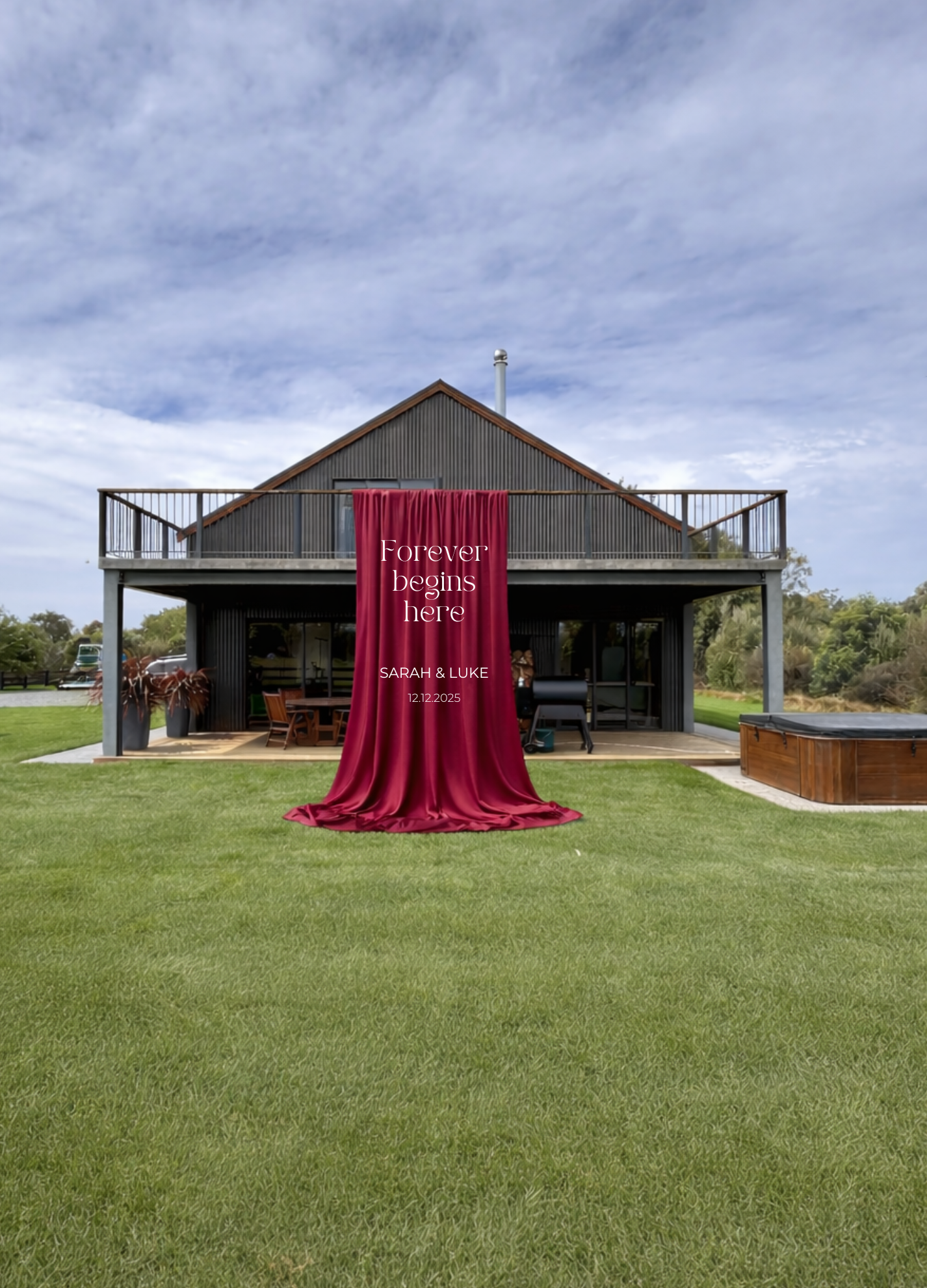 Luxury Balcony Wedding Banner