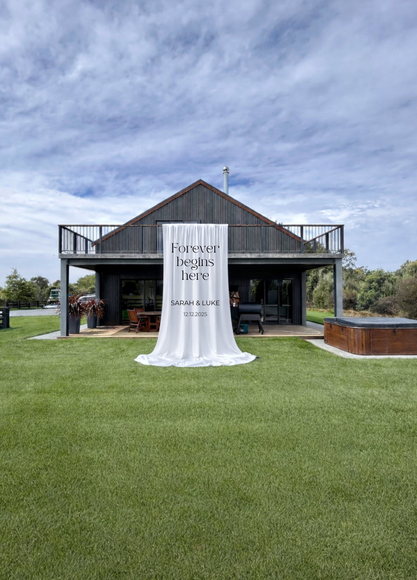 Luxury Balcony Wedding Banner