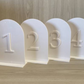 White 3D Table Numbers