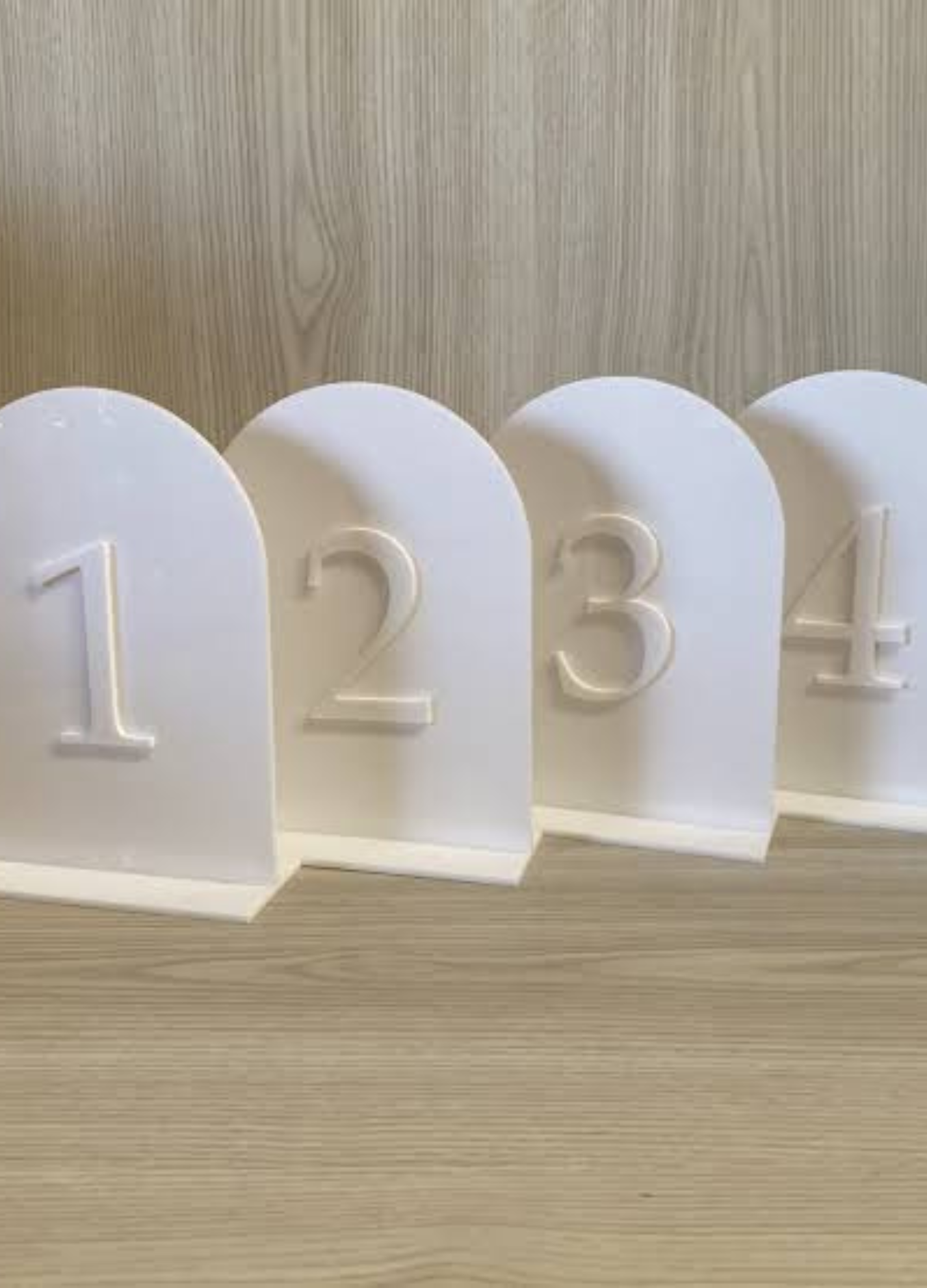 White 3D Table Numbers