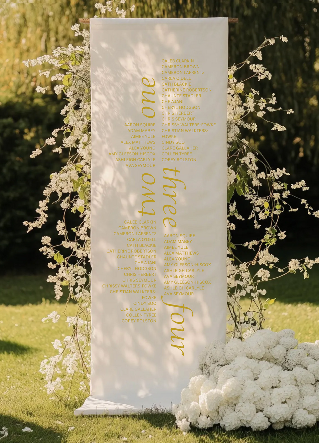 Luxury Linen Seating Sign