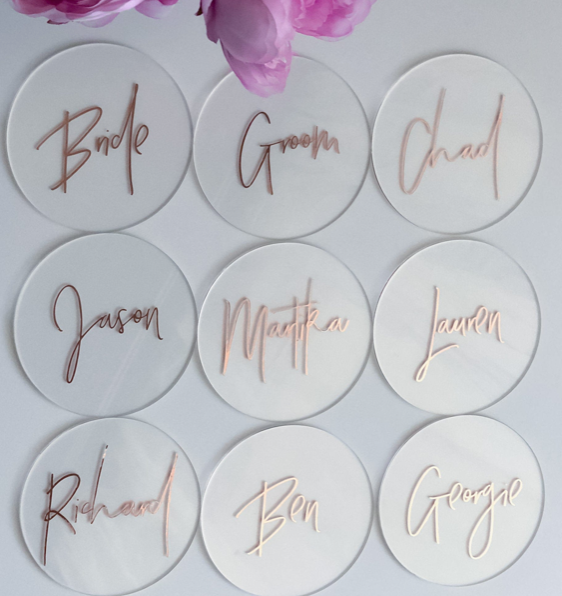 Plain Circle Acrylic Place Names