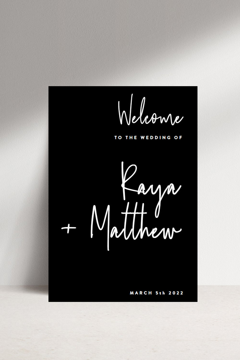 Black Modern Welcome Sign